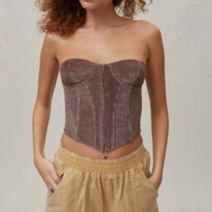 Urban Outfitters Brown Strapless Top